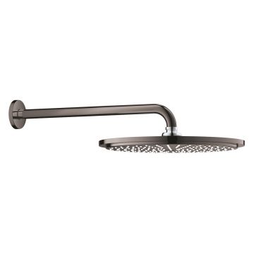 Palarie de dus Grohe RainShower Cosmopolitan 310 38cm si brat de dus 38cm de perete hard graphite