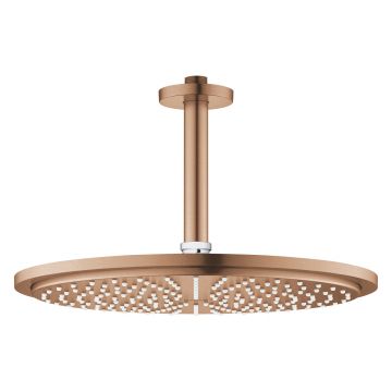 Palarie de dus Grohe RainShower Cosmopolitan 310 si brat de dus 142mm de tavan brushed warm sunset