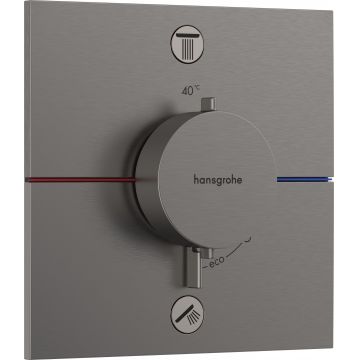 Baterie cada - dus termostatata Hansgrohe ShowerSelect Comfort E cu 2 functii montaj incastrat necesita corp ingropat negru periat