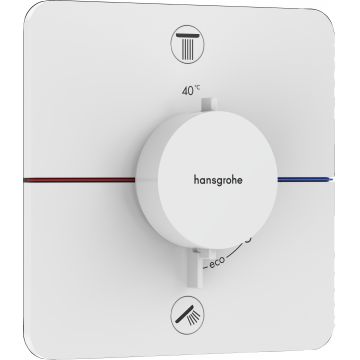 Baterie cada - dus termostatata Hansgrohe ShowerSelect Comfort Q cu 2 functii montaj incastrat necesita corp ingropat alb mat