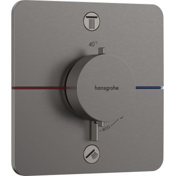 Baterie cada - dus termostatata Hansgrohe ShowerSelect Comfort Q cu 2 functii montaj incastrat necesita corp ingropat negru periat