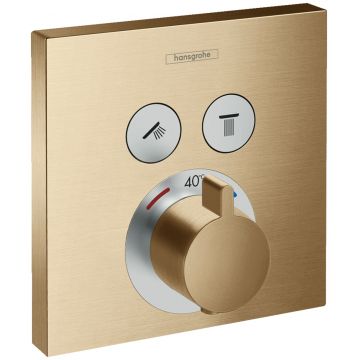 Baterie cada - dus termostatata Hansgrohe ShowerSelect cu montaj incastrat necesita corp ingropat bronz periat