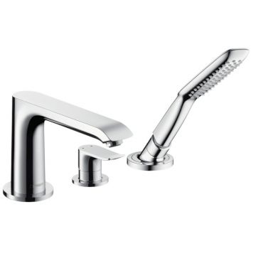 Baterie cu montaj pe cada Hansgrohe Metris cu 3 elemente