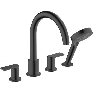 Baterie cu montaj pe cada Hansgrohe Vernis Shape cu 4 elemente negru mat