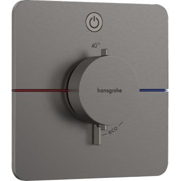 Baterie dus termostatata Hansgrohe ShowerSelect Comfort Q On/Off cu montaj incastrat necesita corp ingropat negru periat