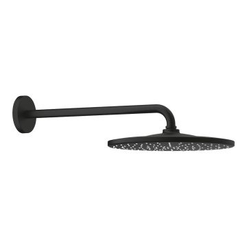 Palarie de dus Grohe RainShower Cosmopolitan 310 si brat de dus 42cm de perete phantom black