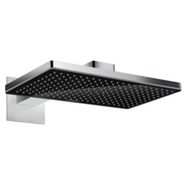 Palarie de dus Hansgrohe Rainmaker Select 460 negru-crom si brat de perete 460mm